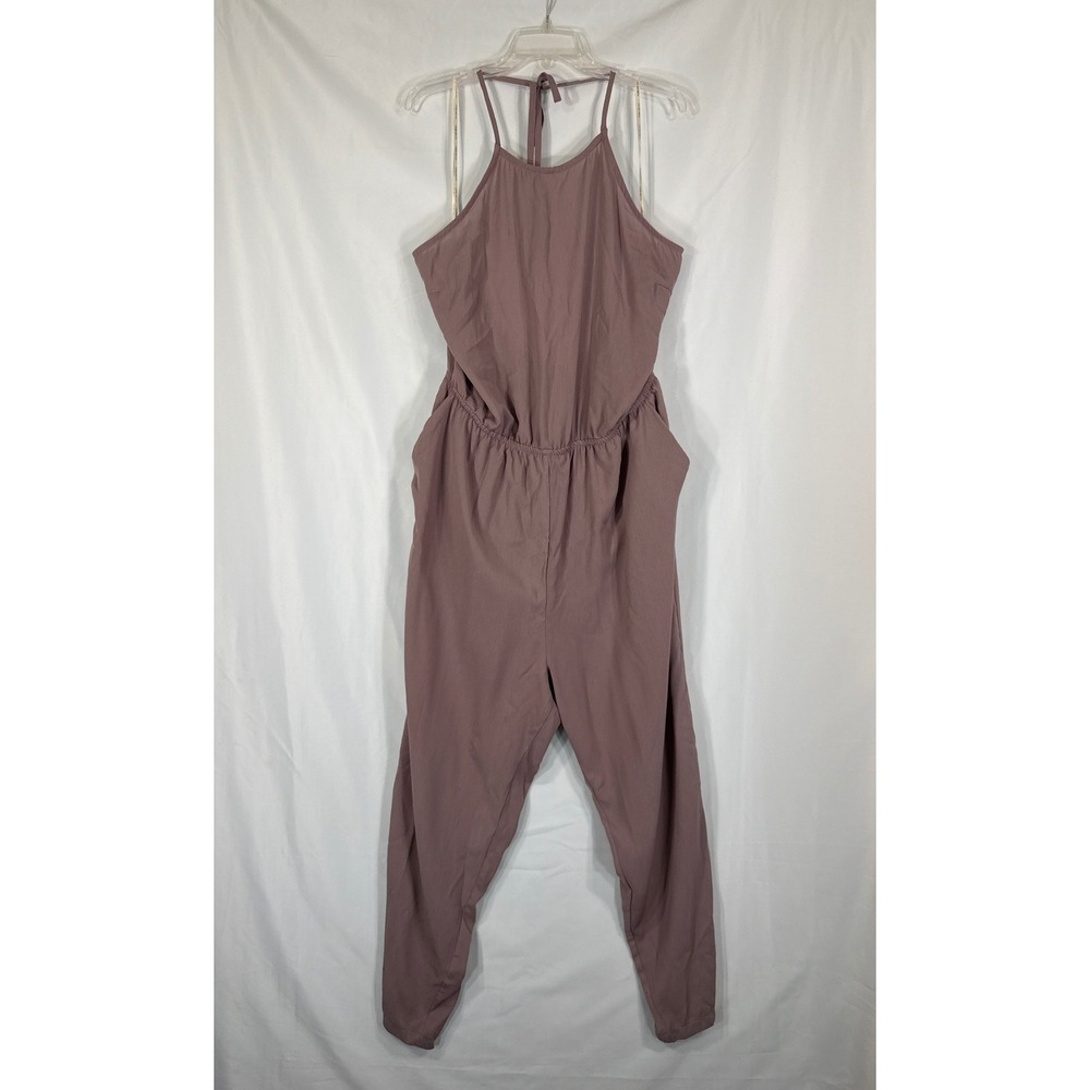 Forever 21+ Mauve Halter Neck Back Elastic Waist Jumpsuit Plus Size 3X Romper